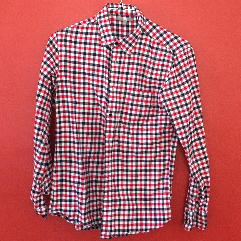 Mens Uniqlo flannel plaid shirt sz S